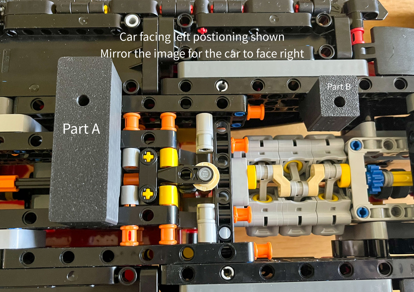3Dudes & Dad Wall Mount Bracket (horizontal) for LEGO Technic Ferrari SF-24 F1 car (set 42207)