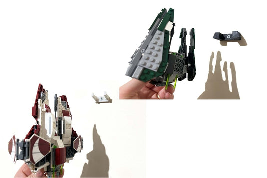 Wall mounting LEGO Ahsoka's and Yoda's Starships