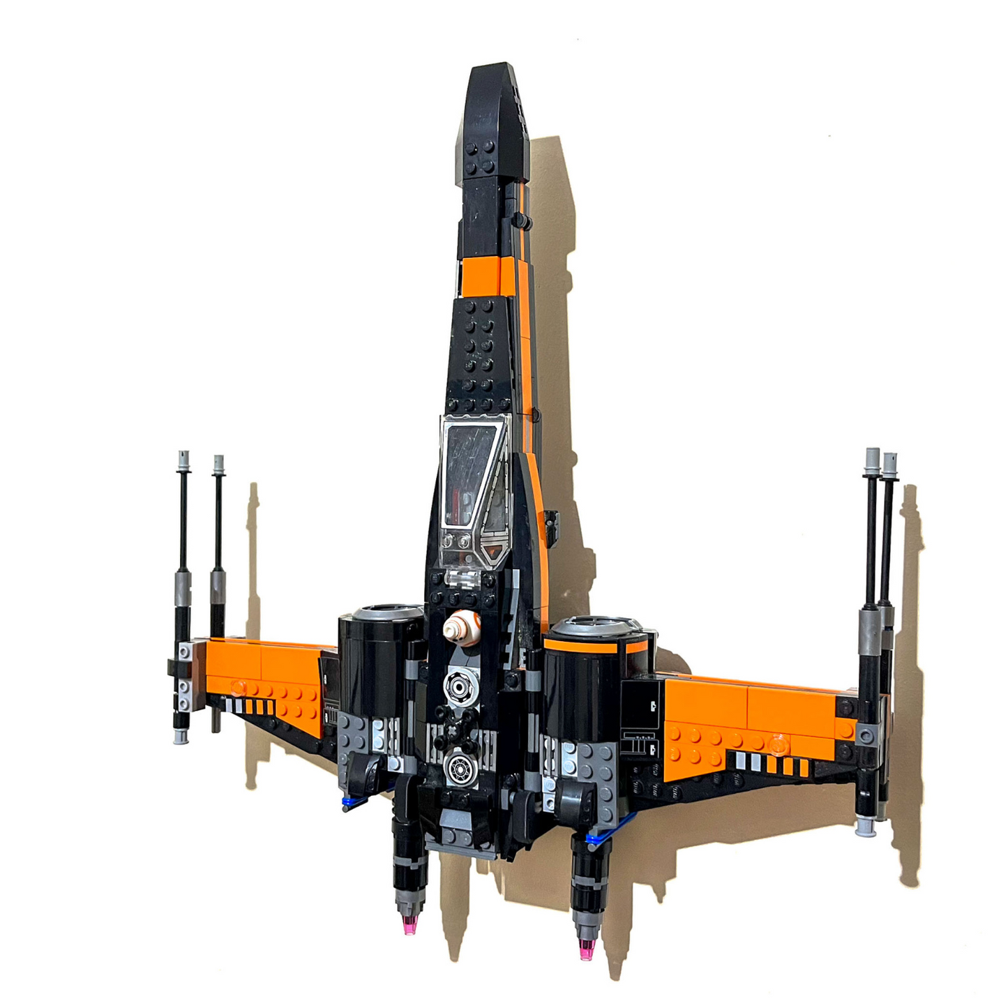 Wall Mount Bracket for LEGO Star Wars Poe Dameron's X-Wing Starfighter (set 75102)