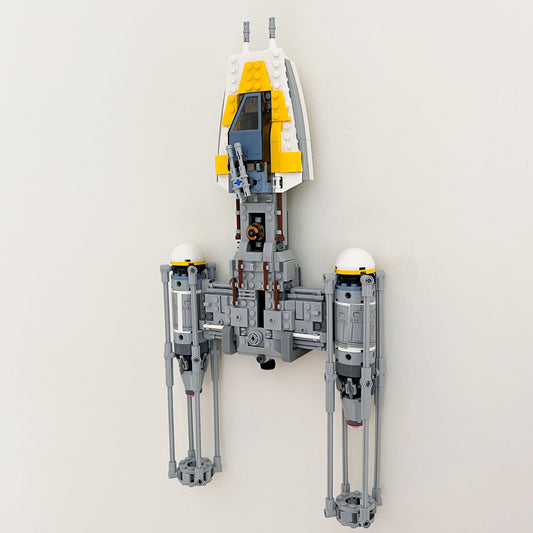 3Dudes & Dad Wall Mount Bracket for LEGO Star Wars Y-Wing Starfighter (set 75172)