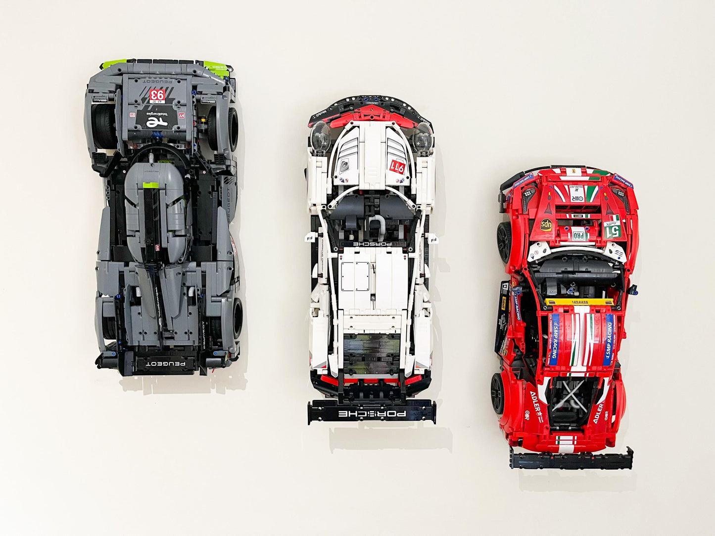 Wall Mount Bracket compatible with LEGO?½ Technic Peugeot 9X8 24H Le Mans Hybrid Hypercar (set 42156) - 3Dudes & Dad