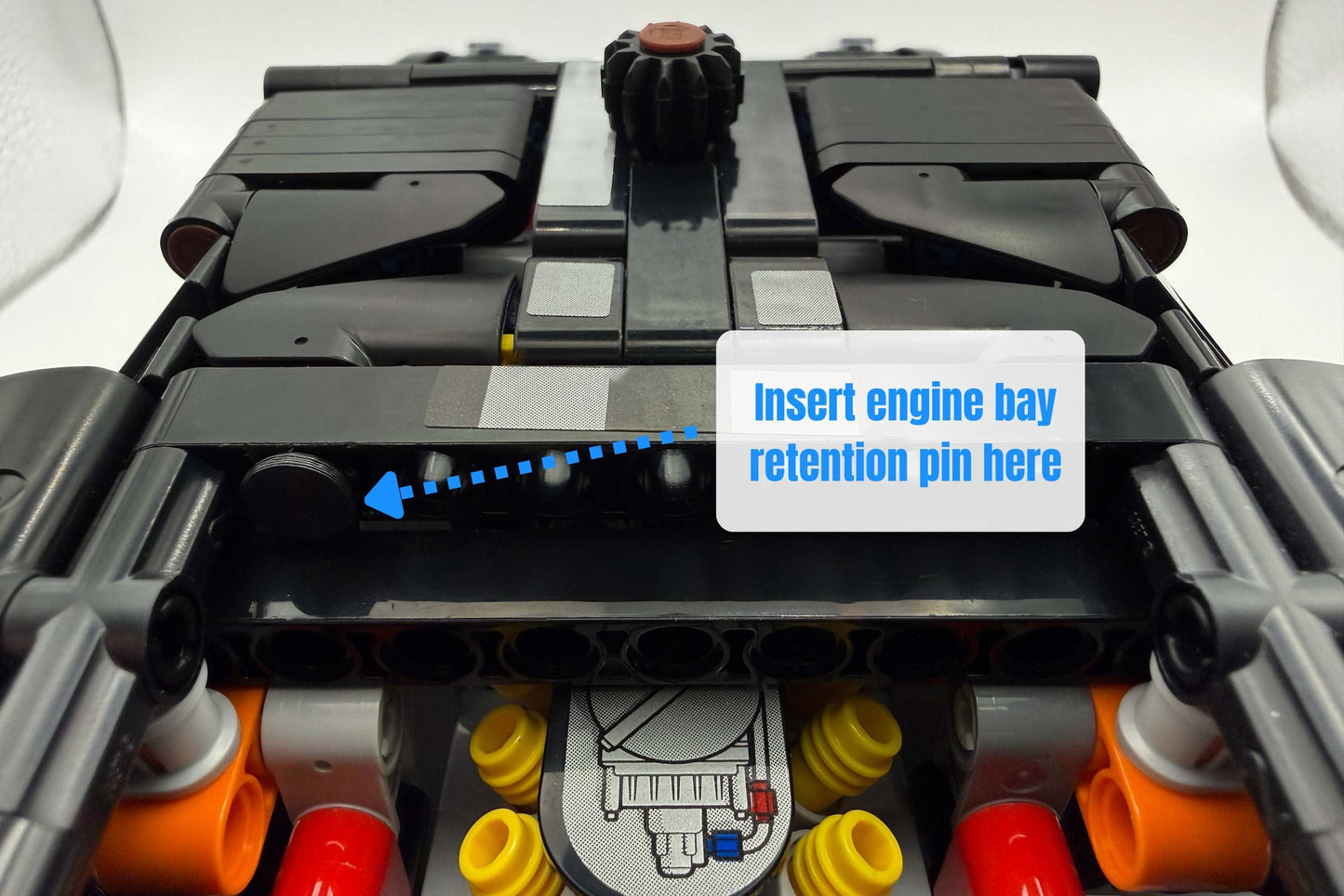 Lego GT40 retention pin position for wall mounting