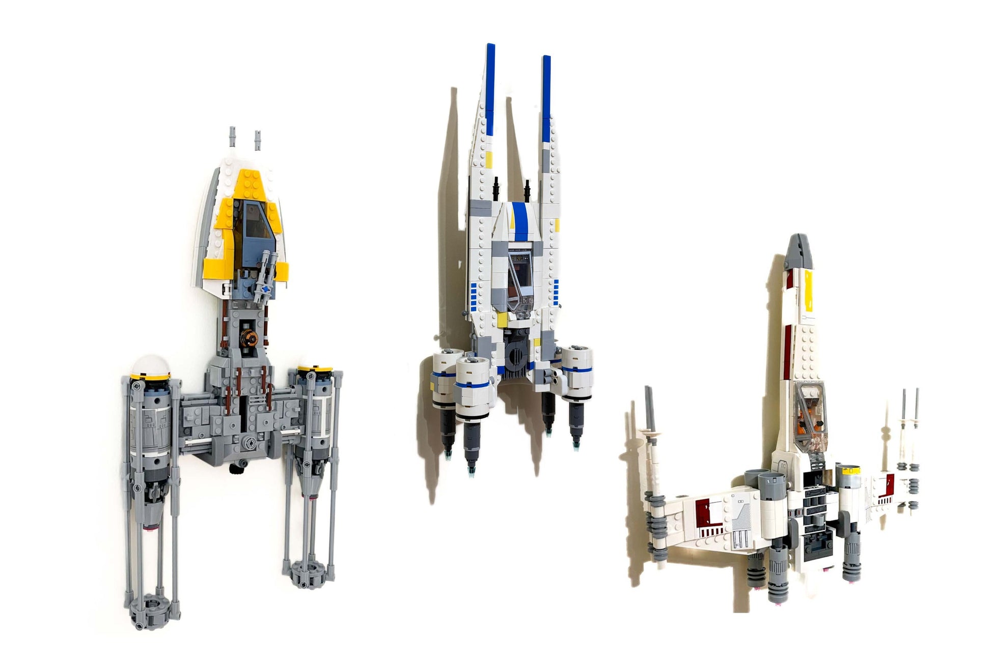 Lego Star Wars U Wing X Wing Y Wing wall mounted