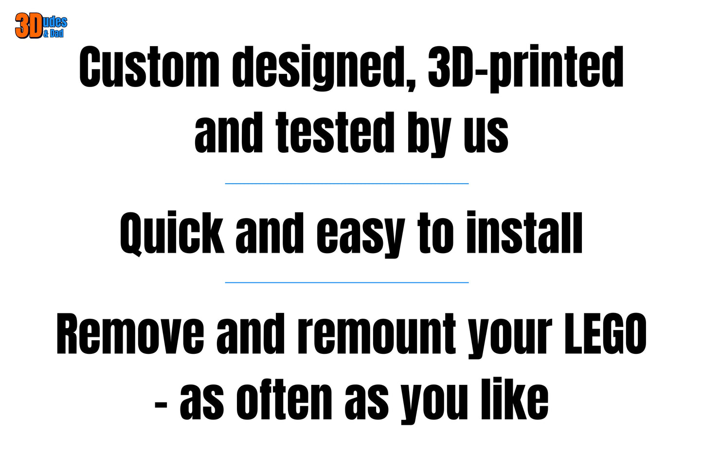 3Dudes & Dad LEGO wall mount benefits