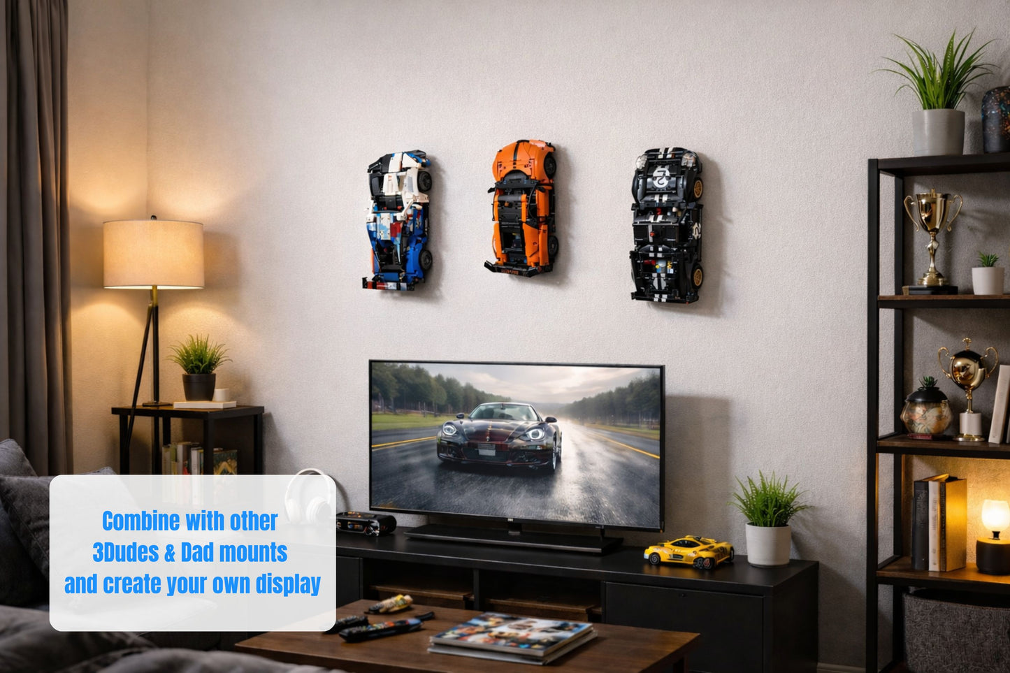 Wall Mount Bracket for LEGO Technic Bugatti Chiron Pur Sport Hypercar (set 42222)