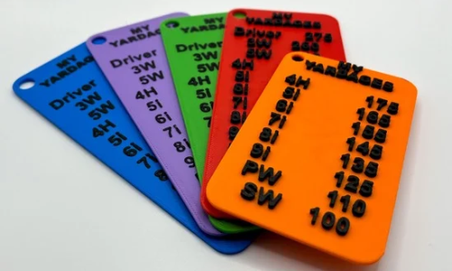 3D printed plastic golf yardage card